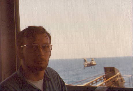 Chuck Paige in the U.S.S. Midway's island